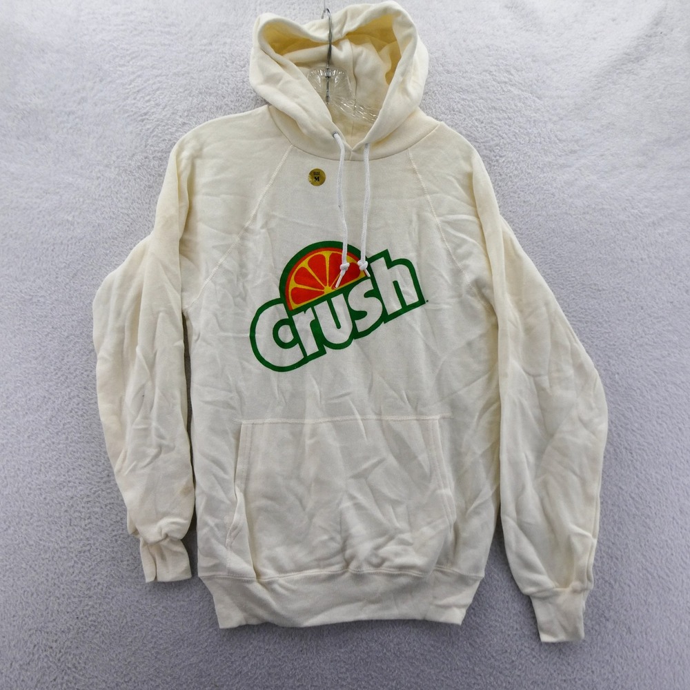 Velva Sheen Hoodie Women Medium Orange Crush Soda Cream Vintage Made in USA 90's